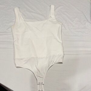 Express White Square Neck Bodysuit